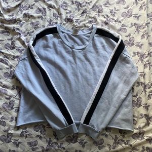 Blue striped cropped sweater